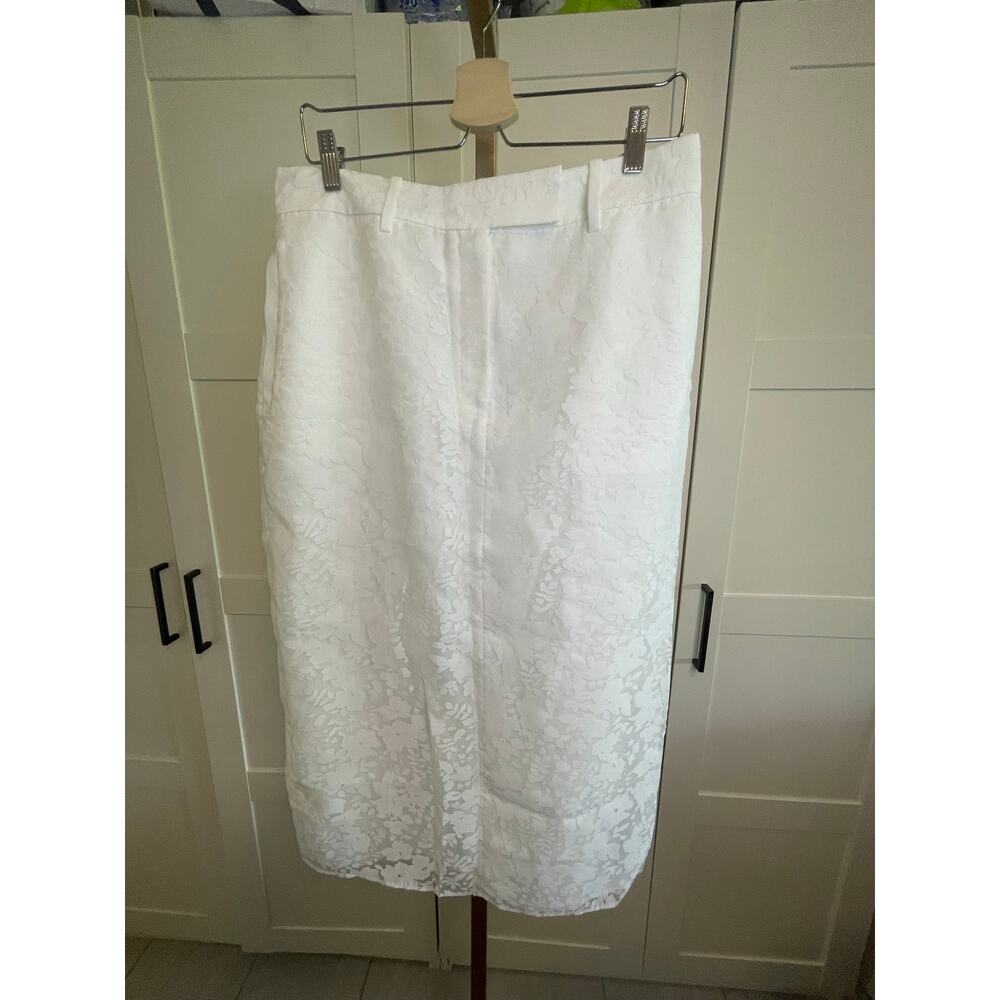 REISS Denva Burnout Skirt in Ivory - Picture 7 of 13